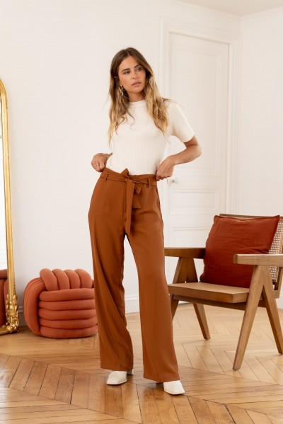 Oriane wide pants with belt...