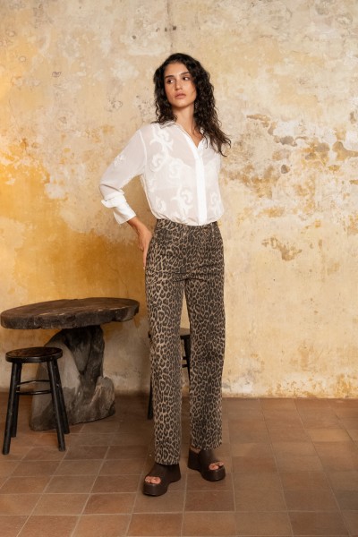 Jean wide leg léopard - Barbara